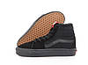 Чоловічі та жіночі зимові кеди Vans Sk8-Hi Mid Black (чорні) Високі кеди Ванс СК-8 Хай Мід замш хутро Унісекс В'єтнам, фото 2
