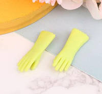 Миниатюра резиновые перчатки для уборки 3.5 см Желтые