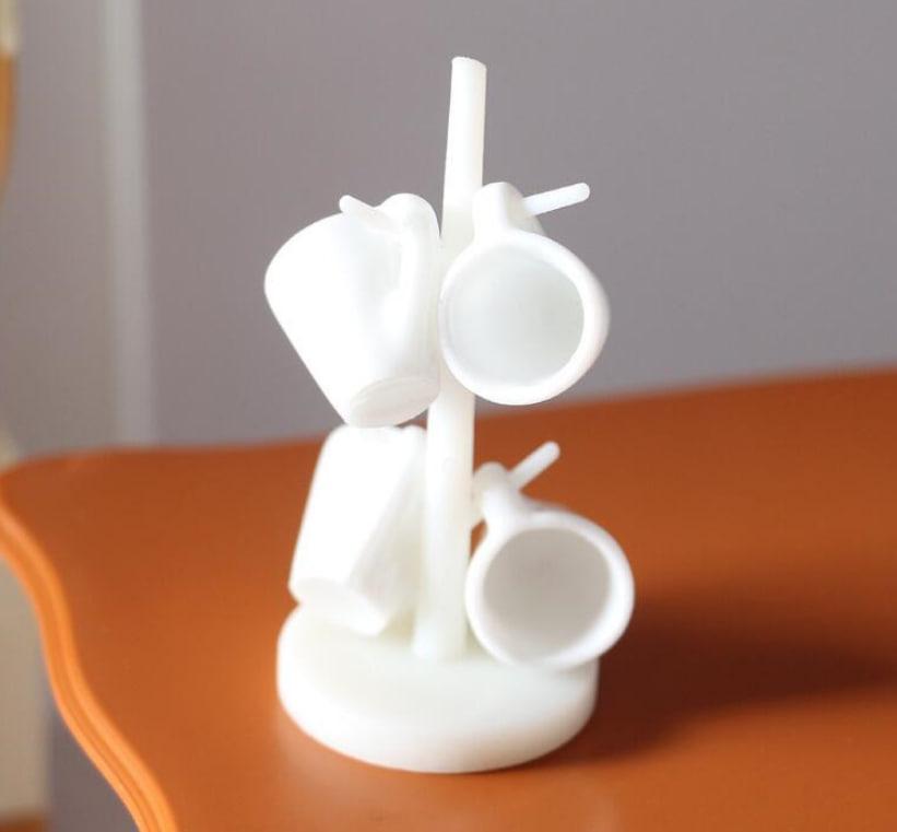 Мініатюра набір чашок із підставкою 1.3 см Білий, фото 1