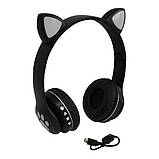 Навушники бездротові Cat Ear VZV-23M Bluetooth з RGB підсвіткою і котячими вушками (53613-E) Чорні, фото 4