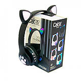 Навушники бездротові Cat Ear VZV-23M Bluetooth з RGB підсвіткою і котячими вушками (53613-E) Чорні, фото 5