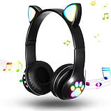 Навушники бездротові Cat Ear VZV-23M Bluetooth з RGB підсвіткою і котячими вушками (53613-E) Чорні, фото 6