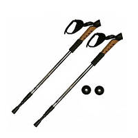 Палиці для скандинавської ходьби+трекінг Antishock телескопічні пара Silver (70504-4-E)