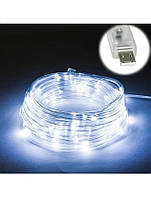 Гірлянда світлодіодна нитка "Краплі роси" дюралайт на 100 світлодіодів 9 м від USB Білий (25403-E)