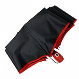 Парасолька жіноча автомат Susino 16301AC 8 спиць (88846-4-E) Чорний з червоною облямівкою, фото 3