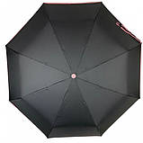 Парасолька жіноча автомат Susino 16301AC 8 спиць (88846-5-E) Чорний з рожевою облямівкою, фото 2