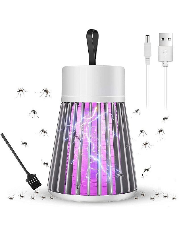 Пастка-лампа від комах Mosquito killing Lamp YG-002 від USB з LED підсвічуванням (65213-1-E) Сіра, фото 1