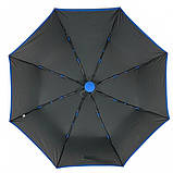 Парасолька жіноча автомат Susino 16301AC 8 спиць (88846-3-E) Чорний з синьою облямівкою, фото 5