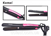 Утюжок выпрямитель для всех видов волос плойка выравниватель с индикатором работы Kemei JB-KM-328.