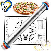 Оригинальная скалка для теста с кольцами раскатки теста и ковриком для выпекания