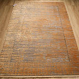 Сучасний шовковий килим в золотому кольорi, фото 3