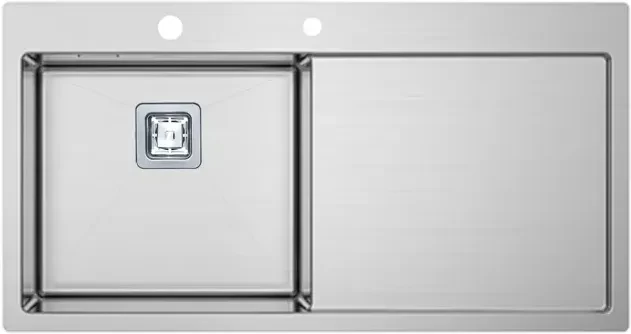 Мийка на кухню Fabiano TOP 89 Left (89x51), матова нержавіюча сталь 1.2мм, чаша зліва (8216.401.0742), фото 1
