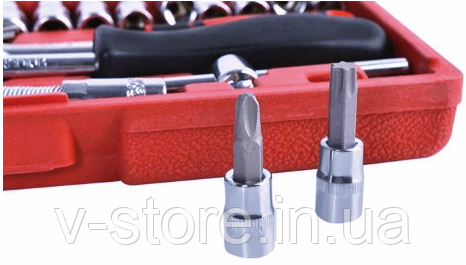 Атомобильный набор ключей головок с трещеткой 46 предметов TOOL SET набор инструмента для машин в чемодане - фото 6 - id-p2003518270