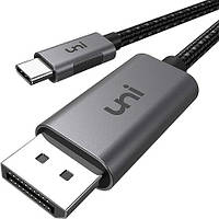 Кабель uni USB C DisplayPort для домашнего офиса (4K при 60 Гц, 2K при 165 Гц), прочный алюминиевый кабель