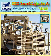 Світлодіодні пошукові ліхтарі (Набір A). Набір деталей масштабу 1/35. Bronco MODELS AB3568