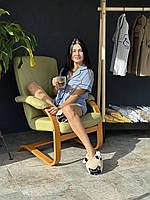 Жіноча піжама з натуральної тканини муслін, сорочка та шорти, КОЛІР БЛАКИТНИЙ