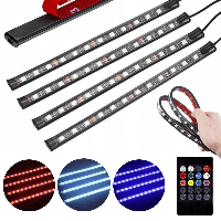 Универсальная RGB led подсветка с микрофоном HR-01678 / Автомобильная Светодиодная лента с пультом