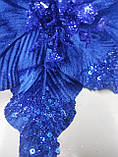 Новорічна прикраса декор Квітка на ялинку синій, іграшки на ялинку, фото 3