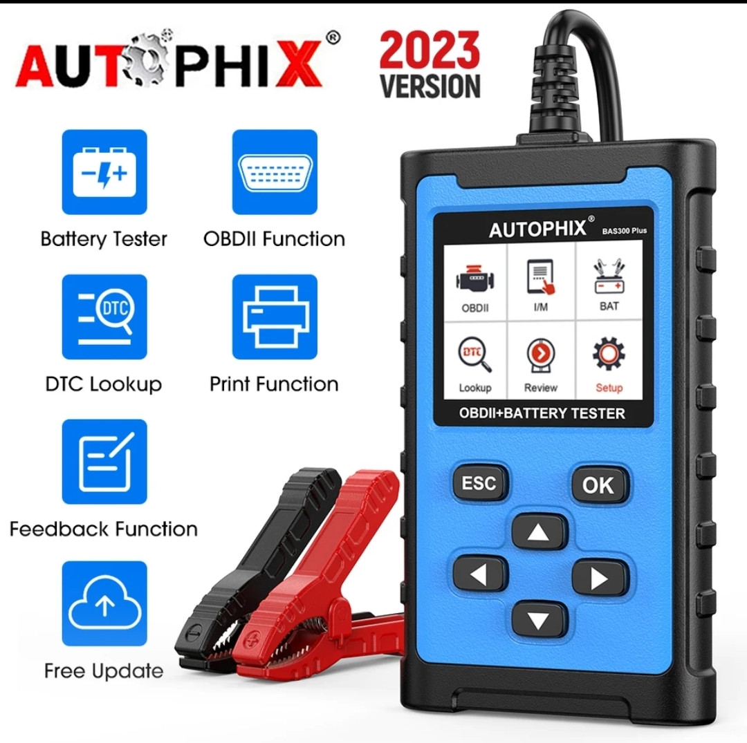 AUTOPHIX BAS300 Plus OBD2 Сканер і тестер акб 2 in 1 Car Code Reader 6V 12V 100-2000 CCA Battery