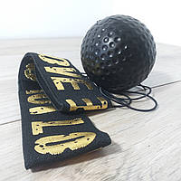 Тренажер мяч для бокса Fight Ball Мячик на резинке Черный (KG-11428)