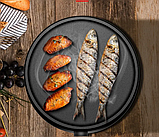 Настільна млинниця HM-528, Млинниця електрична, електросковородка Helmut 30 см, фото 5