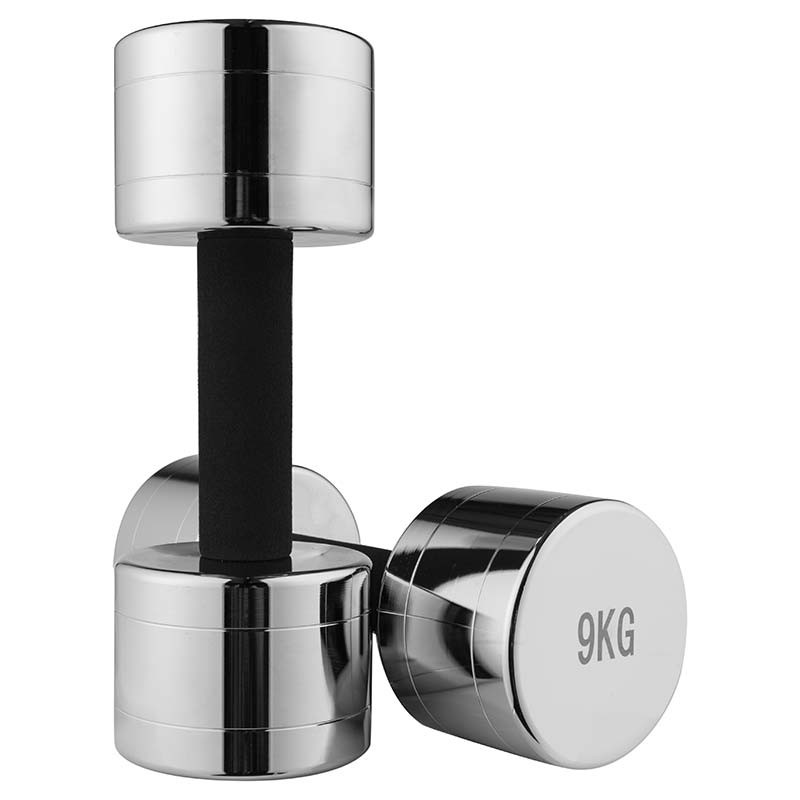 Гантель для фітнесу 9 кг хромована з неопреновим грифом (1 шт) 80034C-9, фото 1