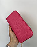 Жіночий гаманець на блискавці малиновий із якісної екошкіри, фото 3