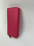 Жіночий гаманець на блискавці малиновий із якісної екошкіри, фото 2