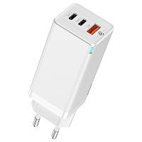 Мережевий зарядний пристрій Eloop Orsen C12 GaN 65W Charger Dual USB-C + USB-A (C12-E)