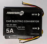 Автомобільний понижувальний перетворювач напруги, Інвертор PowerOne Plus DC/DC з 24v на 12v потужність 5A, фото 6