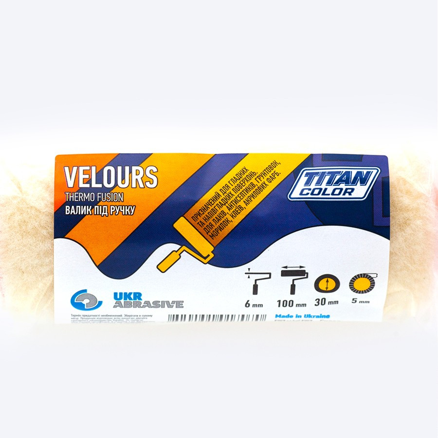 Валик Velours під ручку, 6*30*100 мм, ворс 5 мм, TITAN COLOR, фото 1