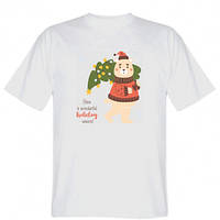 Чоловіча футболка Ведмідь з новорічною ялиною