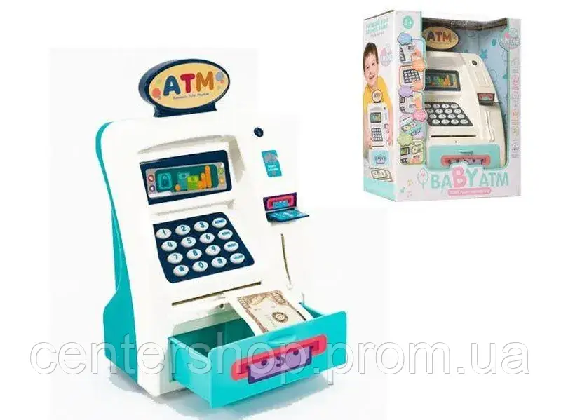Игрушечный детский сейф копилка для денег с кодом, копилки банкомат для детей с отпечатком пальца - фото 7 - id-p2008387864
