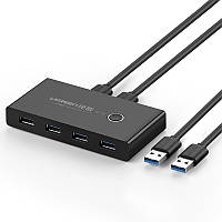 Перемикач USB для компьютера Ugreen 2 In 4 Out USB 3.0 Sharing Switch Box (чорний) US216