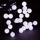 Гірлянда матова кулька 300 LED Холодний білий Чорний провід, фото 4
