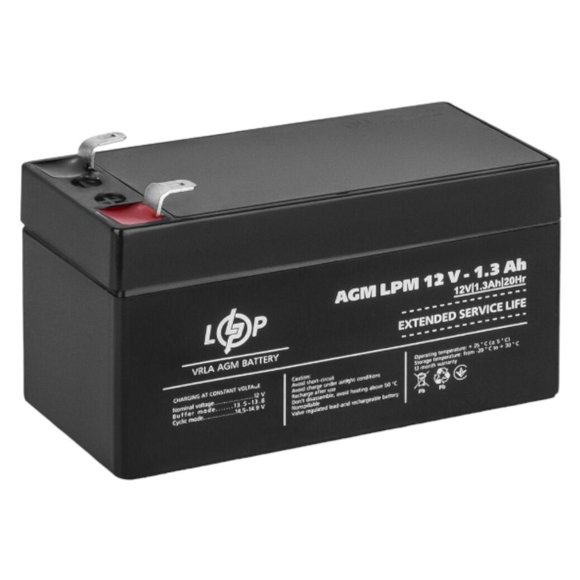 Аккумуляторная батарея LogicPower 12V - 1.3Ah LPM свинцово-кислотный - фото 1 - id-p391779797