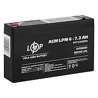 Акумуляторна батарея Logicpower 6V-7.2 Ah LPM 672 свинцево-кислотний