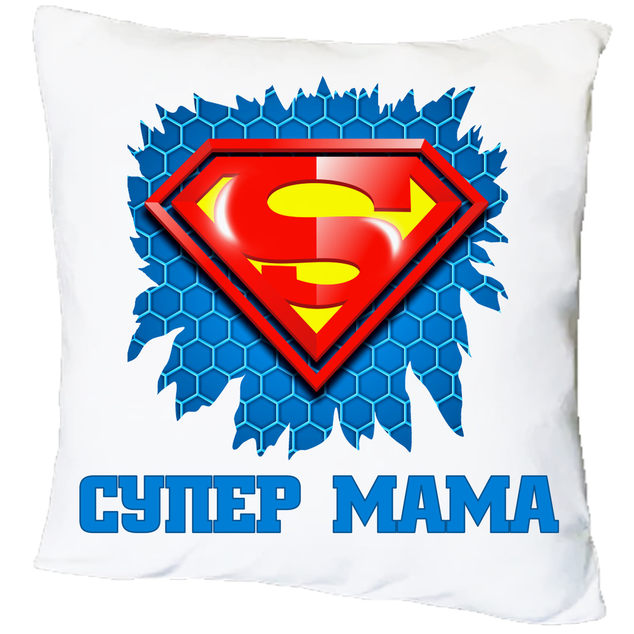Подушка з принтом "Супер мама" (16540)