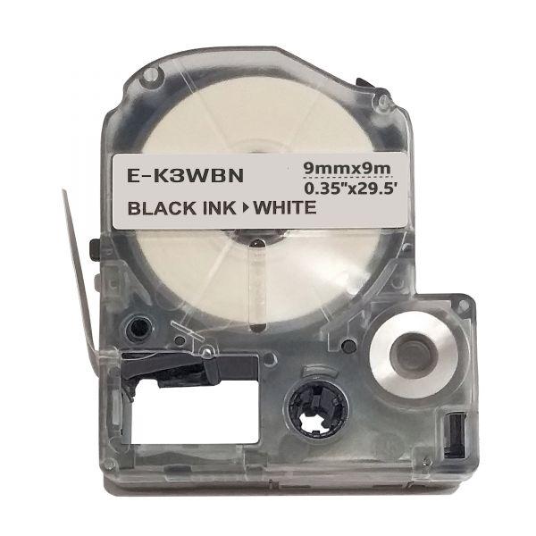 Ламінована стрічка 9мм 9м сумісно Epson LabelWorks LK-3WBN Ukrmark E-K3WBN білий
