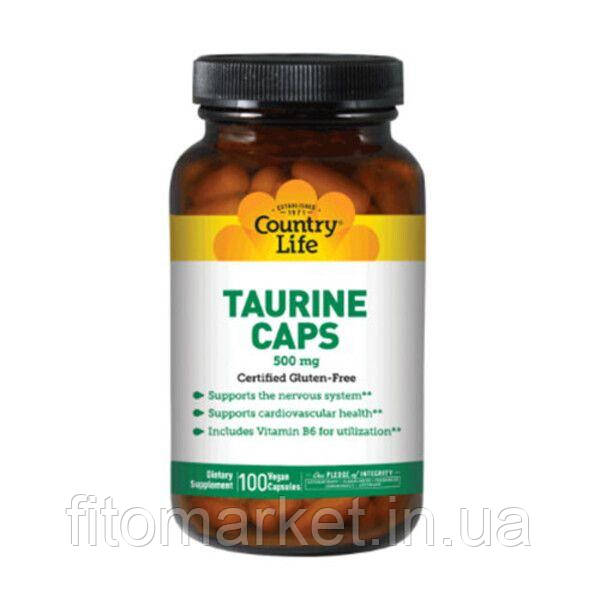 Таурин 500 мг 100 капсул ТМ Кантрі Лайф / Country Life
