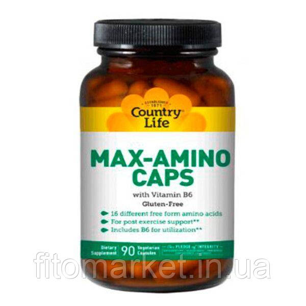 Амінокислоти з вітаміном В6 (Max-Amino) 90 капсул ТМ Кантрі Лайф / Country Life
