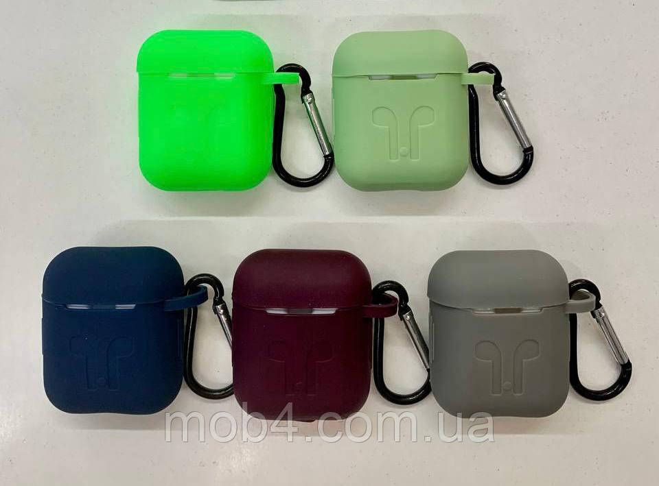 Чохол для навушників Apple AirPods 1/2 Slim з карабіном