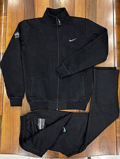Теплий чоловічий спортивний костюм Nike без капюшона, чоловічий спортивний костюм Найк зимовий із прямими штанами, фото 3