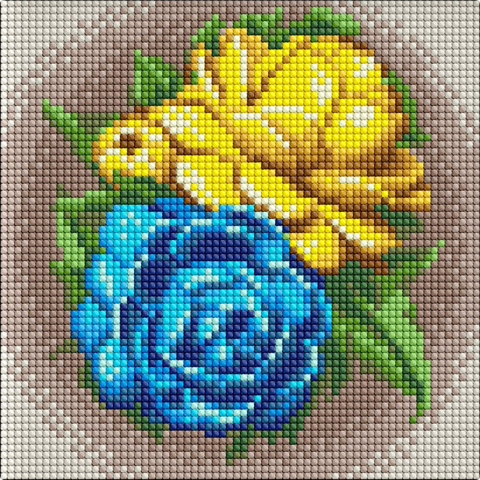 Алмазна мозаїка без підрамника "Квіти свободи" ©Maria Davydova AMC7683 20х20 см, фото 1