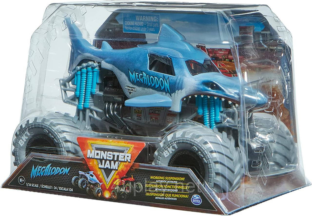 Оригінал Monster Jam Megalodon Монстр-трак 1:24 Акула Мегалодон Металевий кузов