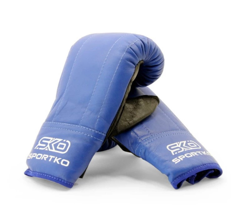 Тренировочные перчатки для бокса | Кожаные перчатки снарядные | Перчатки снарядные синие - фото 2 - id-p2008319949