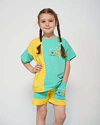Костюми для дівчаток — 95196-ни — Підлітковий комплект піжама з шортами на дівчинку
