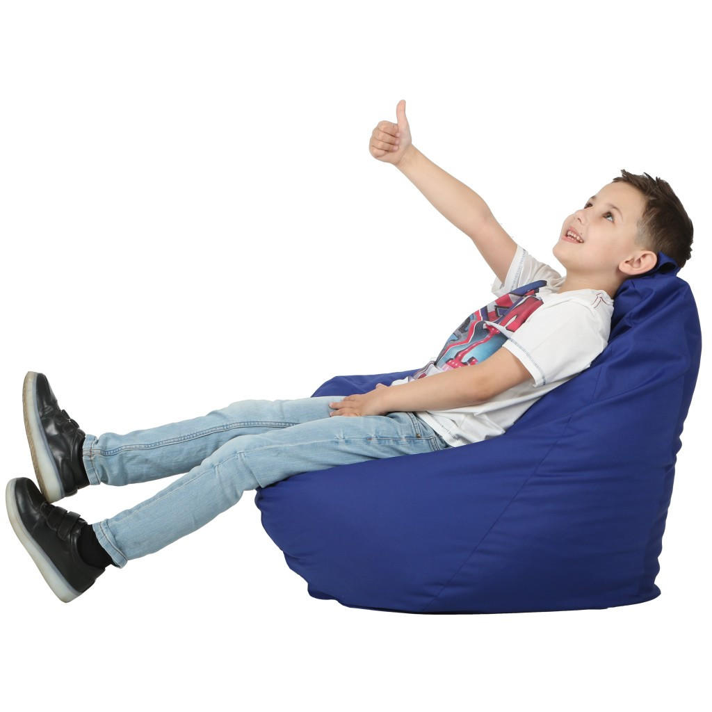 Кресло мешок груша 80*100 см синий, бескаркасное кресло для детей и взрослых ткань оксфорд+чехол - фото 2 - id-p2008328106