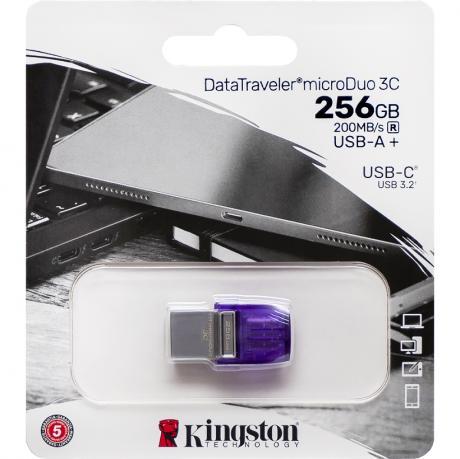 Флешка Kingston USB 256Gb DT microDuo 3C 32 (Type-A/Type-C) (200Mb/s) 328110 MZOPT