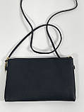 Сумочка маленька через плече котонова із шкіряним декором 23х15 см, фото 4